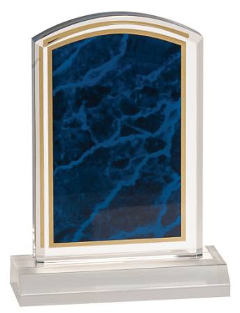 4" x 6" Blue Marbleized Acrylic with 5" Base