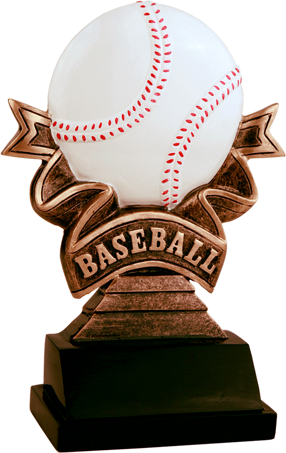 5 1/2" Baseball Ribbon Resin