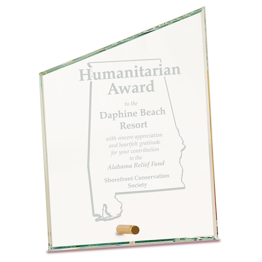 6" x 8" Clear Slant Rectangle CrystalEdge Glass