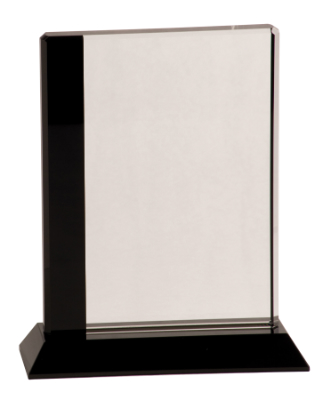 6 1/2" x 8" Black Edge Crystal on Black Base