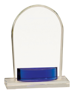 7 3/4" Crystal Arch with Blue Accent