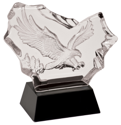 7" Crystal Carved Eagle on Black Base