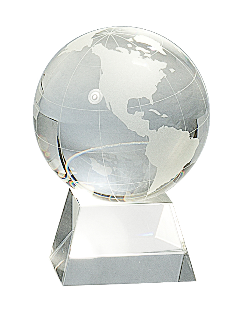 4 1/2" Crystal Globe on Clear Base