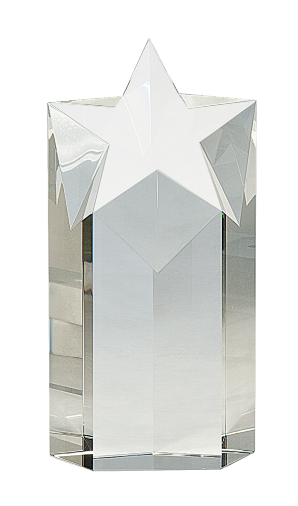 8" Clear Crystal Star Column