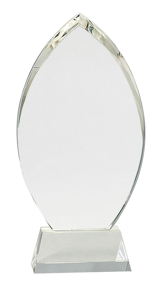 10 1/4" Crystal Oval on Clear Base
