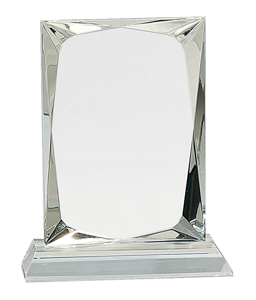 6 1/4" Crystal Rectangle on Clear Base