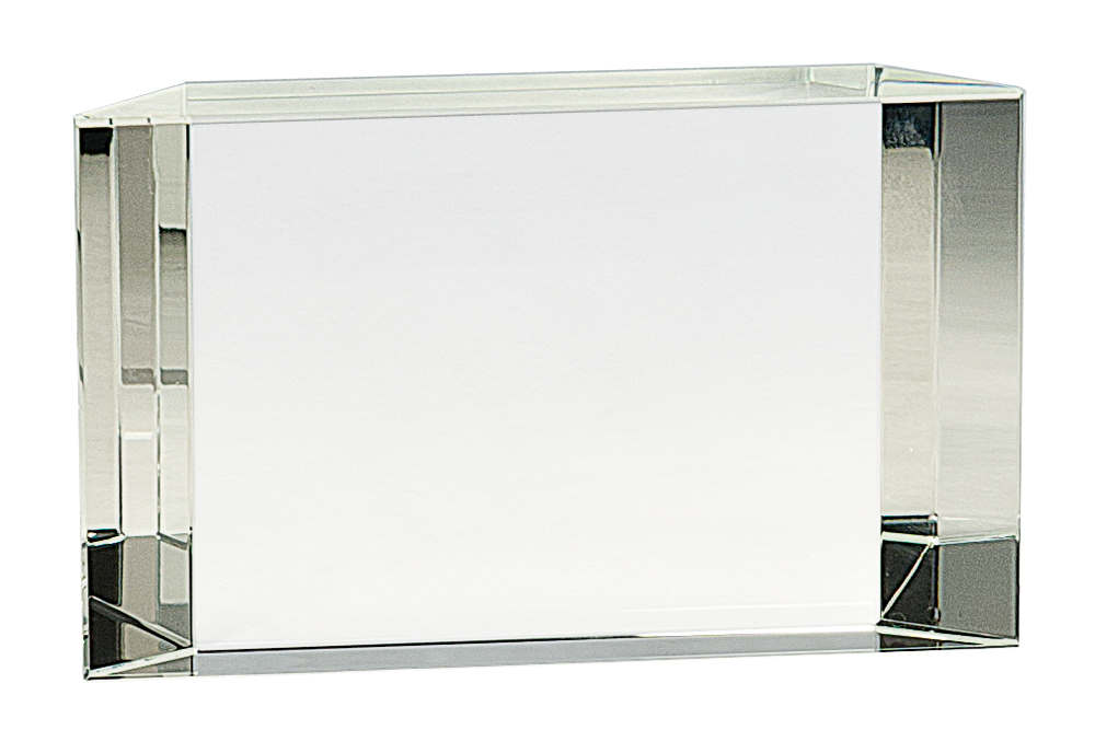 6" x 3 1/2" Clear Crystal Facet Block