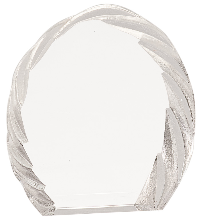 6" Oval Crystal with Decorative Edge