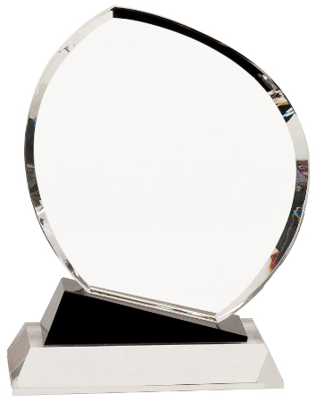 8 1/2" Crystal Oblong with Black Accents