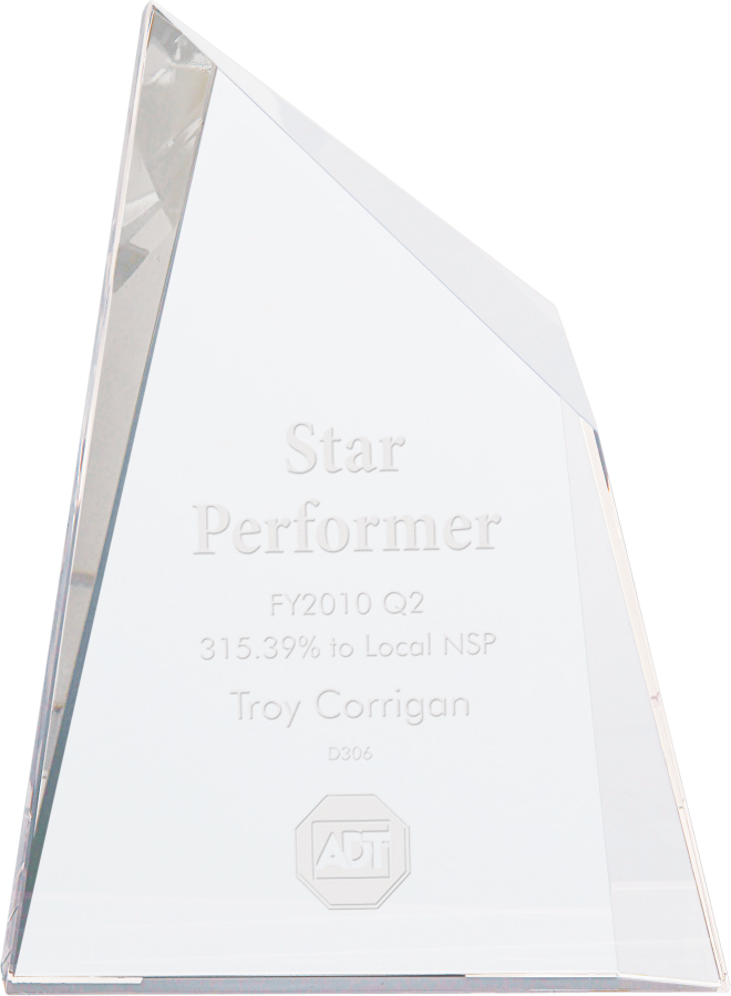 6 1/2" x 8 3/4" Crystal Facet Wedge