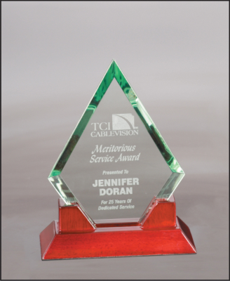 8 1/2" Diamond Prestige Glass with Rosewood Piano Finish Base