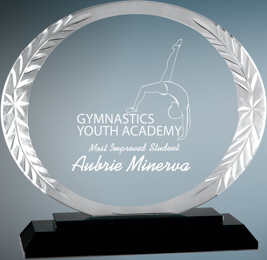 5 3/4" Oval Accent Glass on Black Base