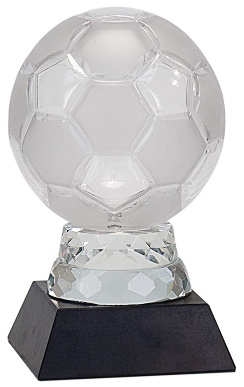 6 1/4" Glass Soccer Ball with Marble Base