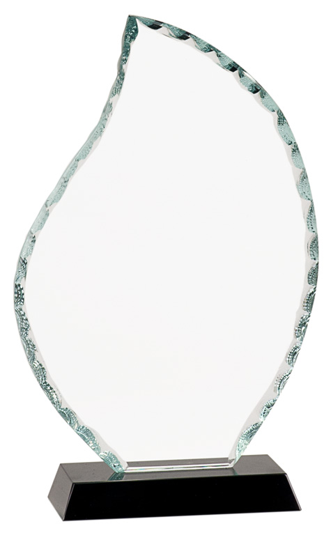 8 1/2" Flame Facet Glass on Black Base