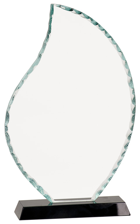 10 1/2" Flame Facet Glass on Black Base