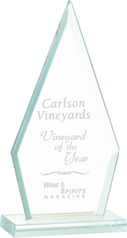 8 1/2" Triangle Jade Glass Award