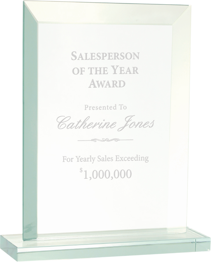 8 1/2" Rectangle Jade Glass Award
