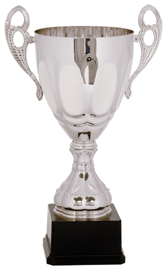 15 3/4" Silver Completed Metal Cup Trophy on Plastic Base
