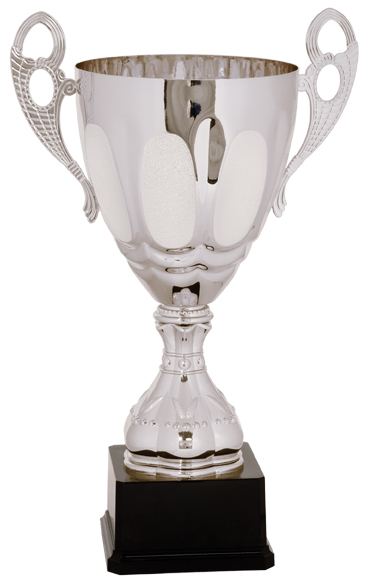 17 1/2" Silver Completed Metal Cup Trophy on Plastic Base