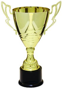 15" Gold Completed Metal Cup Trophy on Plastic Base