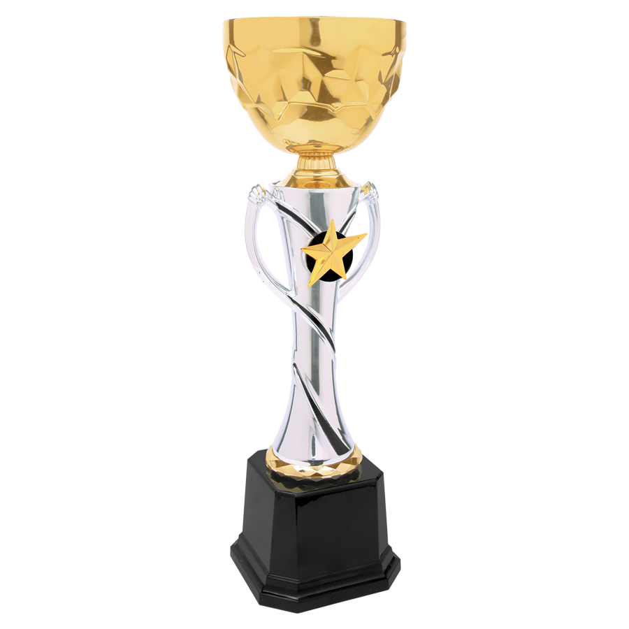 14" Silver/Gold Completed Metal Cup Trophy