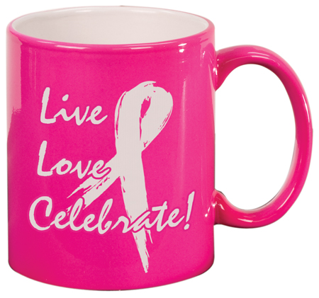11 oz. Pink Ceramic Round LazerMug