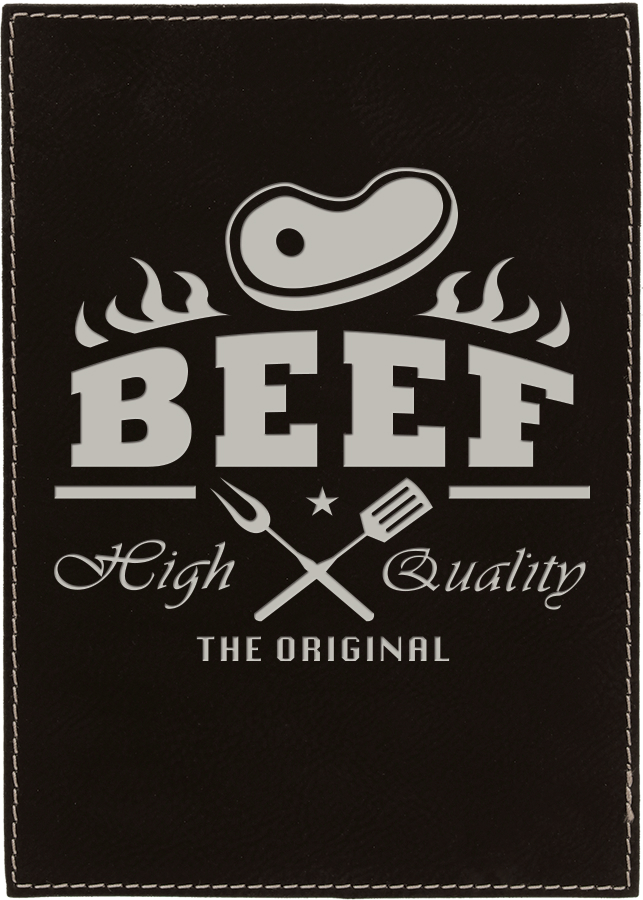 8" x 10" Black/Silver Laserable Leatherette Plaque