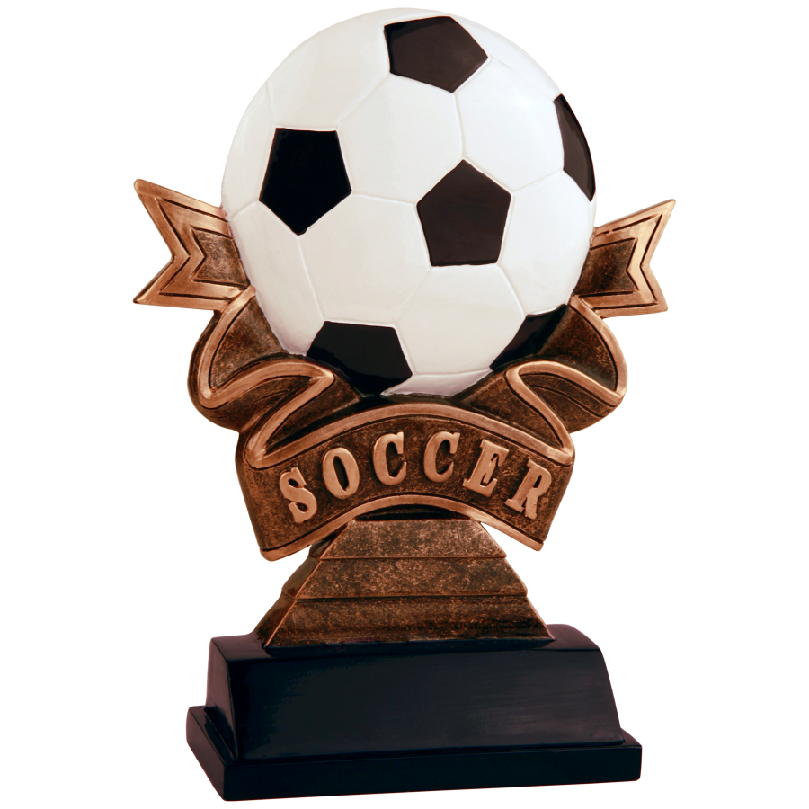 7" Soccer Ribbon Resin