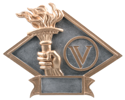8 1/2" x 6" Victory Torch Diamond Plate Resin