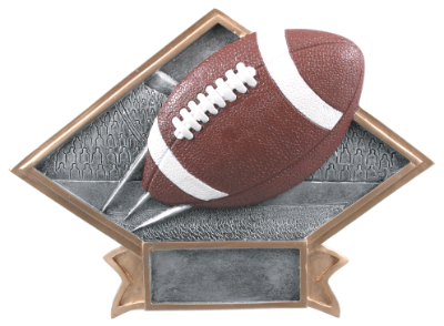 8 1/2" x 6" Football Diamond Plate Resin