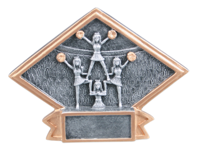 6" x 4 1/2" Cheer Diamond Plate Resin