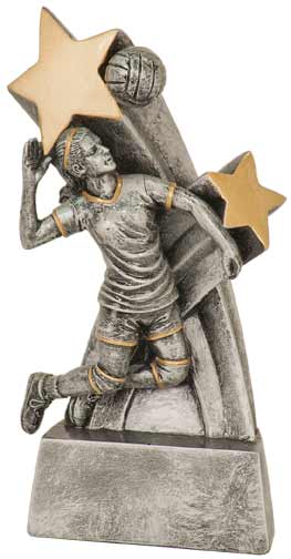 6" Female Volleyball Super Star Resin