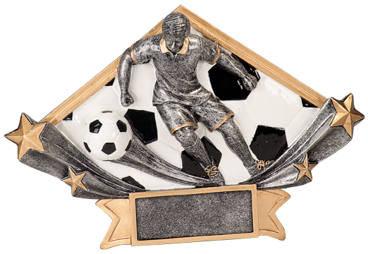 8 1/2" x 5 3/4" Male Soccer Diamond Star Resin