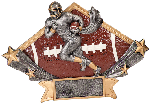 8 1/2" x 5 3/4" Male Football Diamond Star Resin
