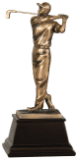 9 3/4" Bronze Male Golf Resin Award