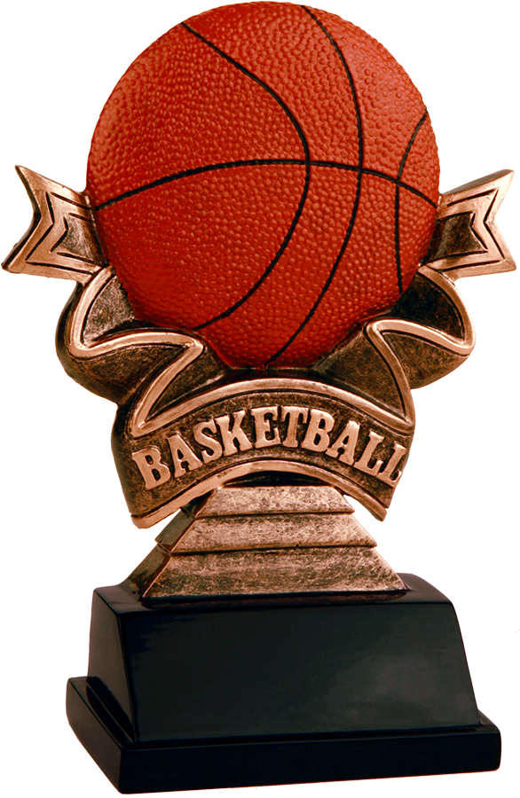 5 1/2" Basketball Ribbon Resin