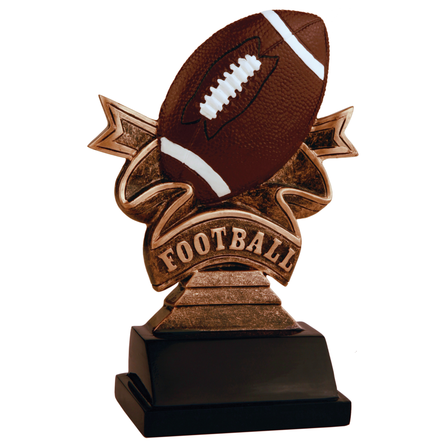 5 1/2" Football Ribbon Resin