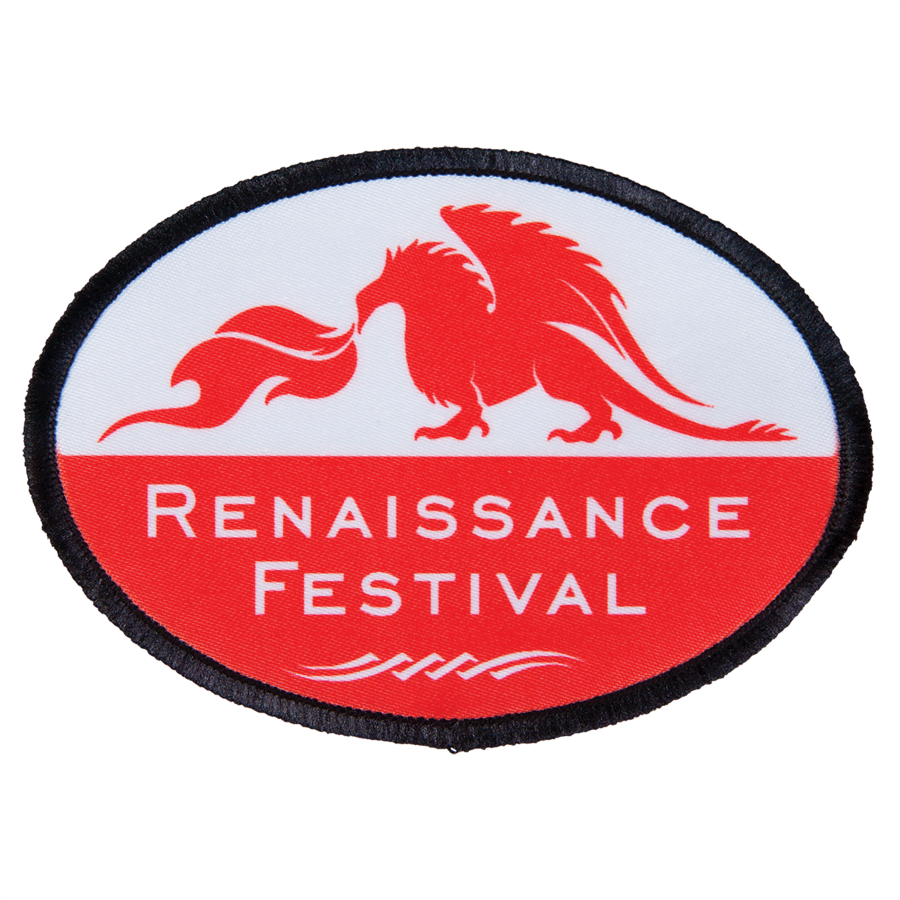 3 1/2" x 2 1/2" Oval Sublimatable Patch with Adhesive & Black Border