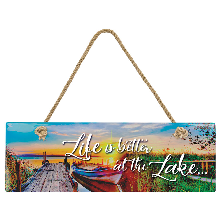 11 3/4" x 4" Sublimatable Rectangle Ceramic Wall Decor with String