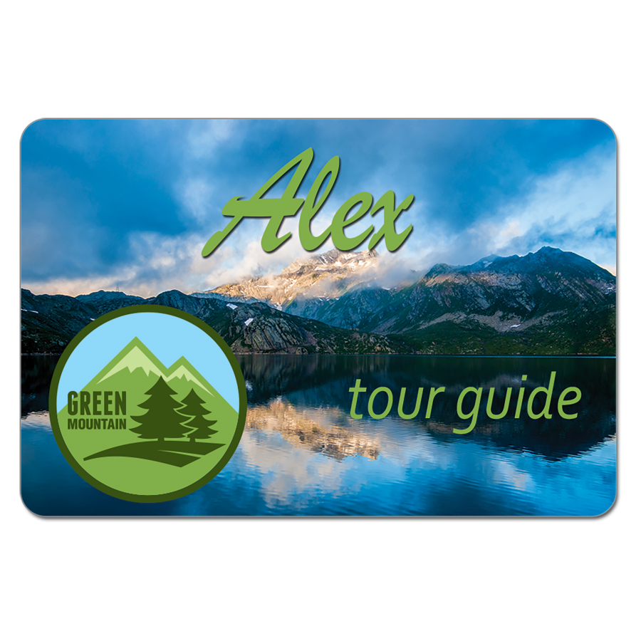 3" x 2" Matte White Unisub Aluminum Name Badge with Radius Corners