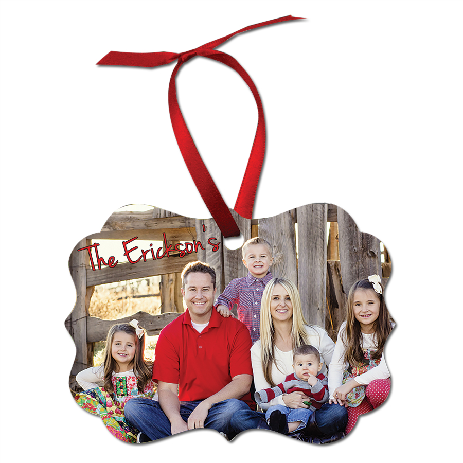 3.95" x 2.76" Semi-Gloss White Unisub Aluminum Benelux Ornament, 1-Sided