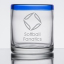 Libbey 92302 Aruba 12 oz. Rocks / Old Fashioned Glass with Cobalt Blue Rim