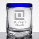 Libbey 92313 Aruba 10 oz. Rocks / Old Fashioned Glass with Cobalt Blue Rim