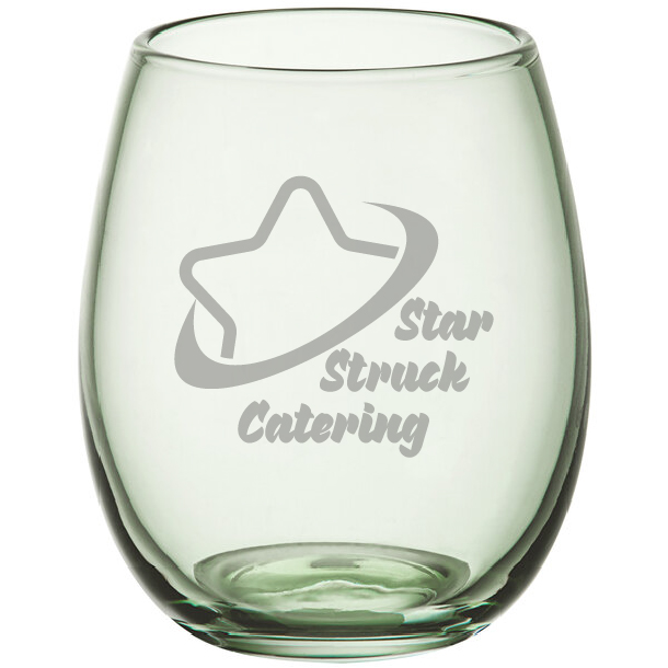 Pangea 15 oz. Green Stemless Wine Glass
