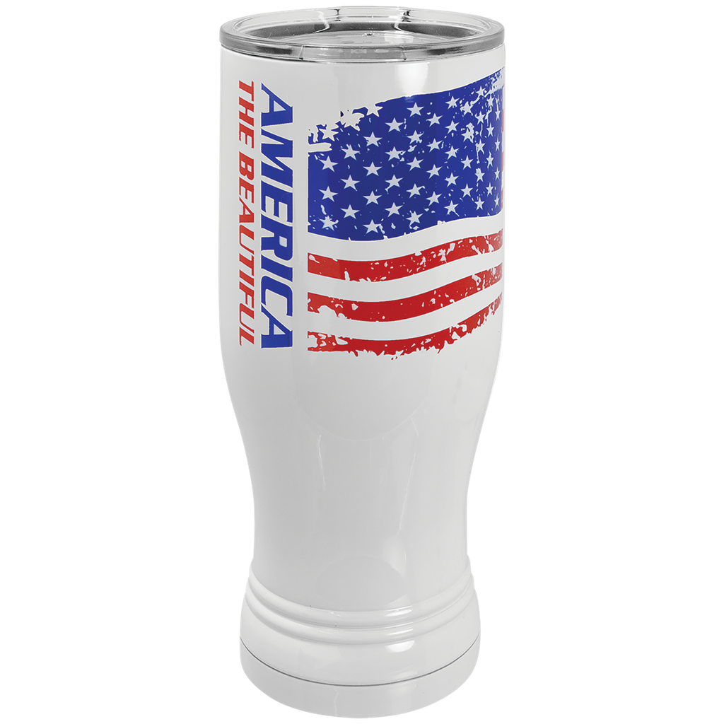 White Sublimatable 20 oz. Polar Camel Pilsner with Clear Lid