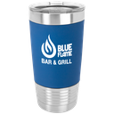 20 oz. Blue/White Polar Camel Tumbler with Silicone Grip and Clear Lid