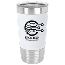 20 oz. White/Black Polar Camel Tumbler with Silicone Grip and Clear Lid