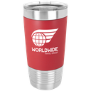 20 oz. Red/White Polar Camel Tumbler with Silicone Grip and Clear Lid