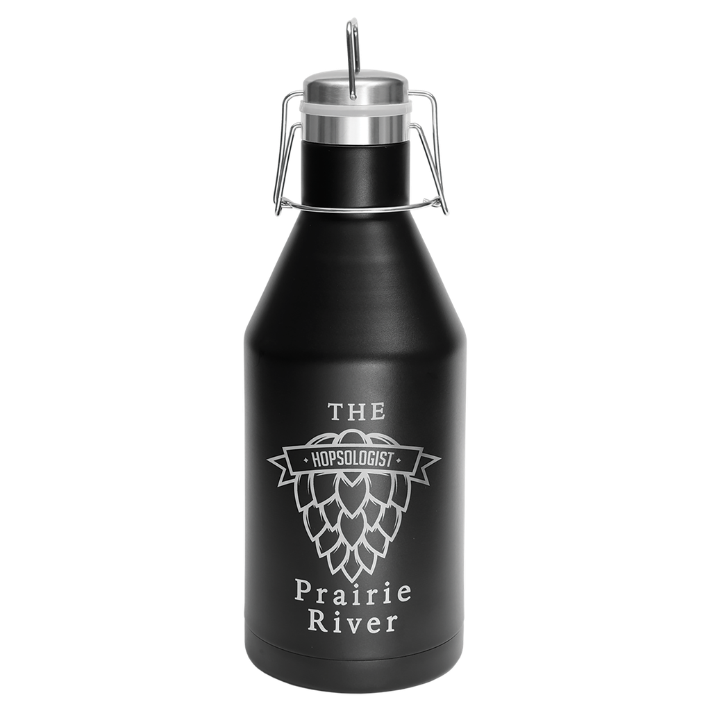 Polar Camel 64 oz. Black Vacuum Insulated Growler with Swing-Top Lid