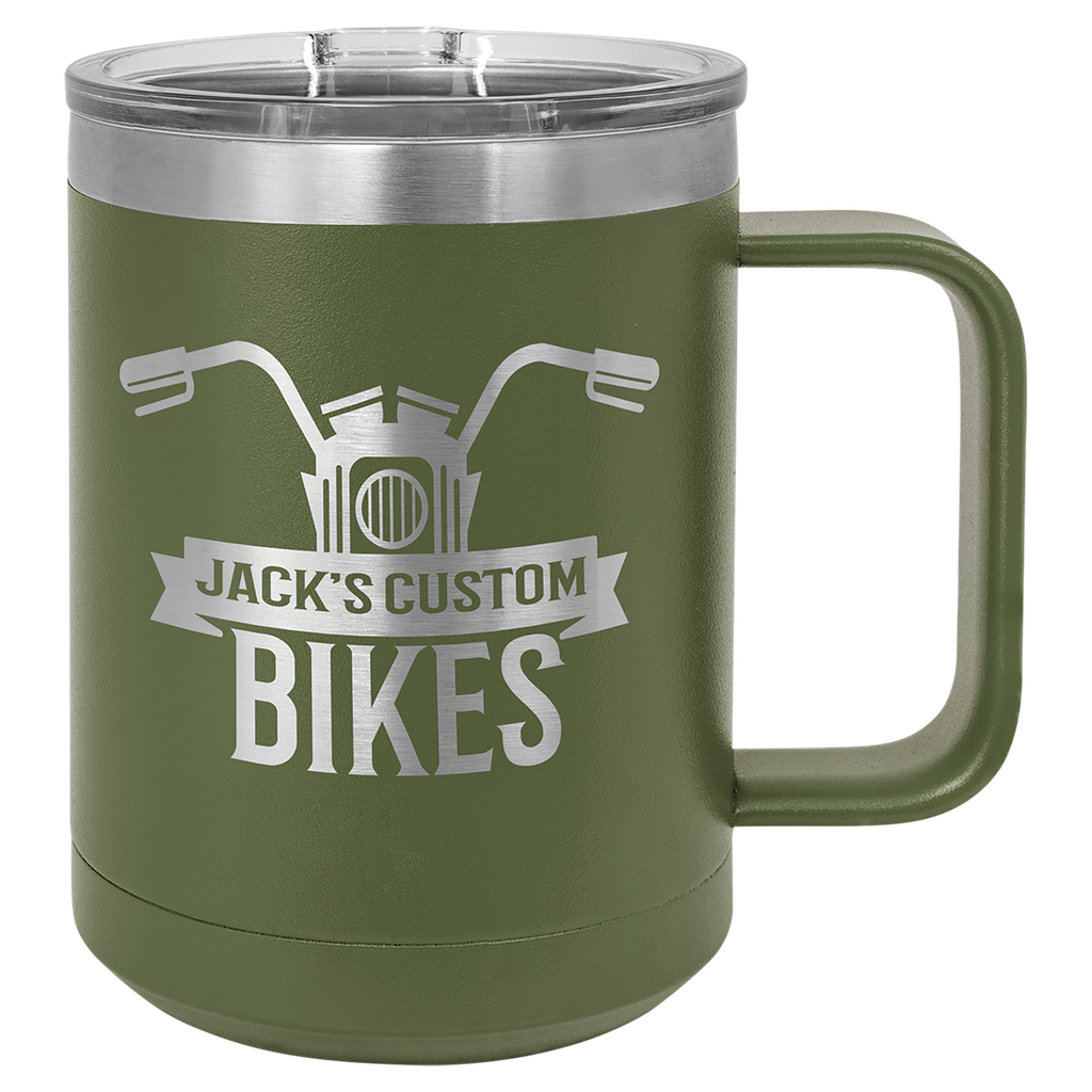 Polar Camel 15 oz. Olive Green Vacuum Insulated Mug with Slider Lid